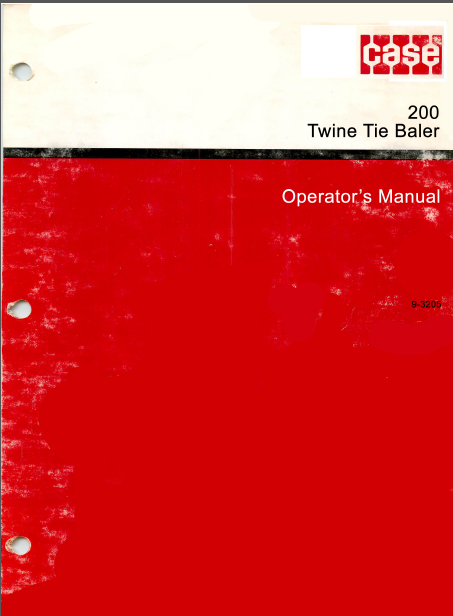 Case 200 Twine Baler Manual