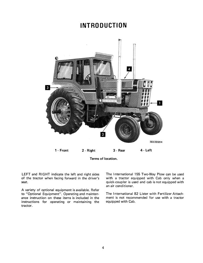 International 1566 and 1568 Tractors Manual
