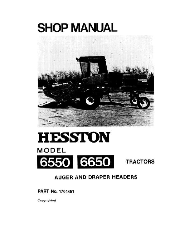 Hesston 6550 and 6650 Windrower - Service Manual