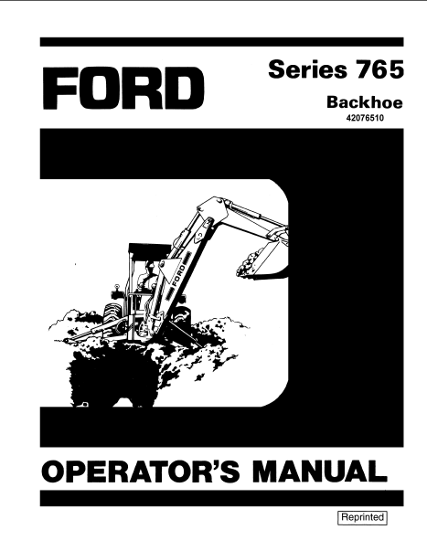 Ford 765 Backhoe Manual