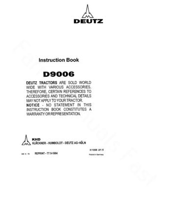 Deutz Fahr D9006 Tractor Manual