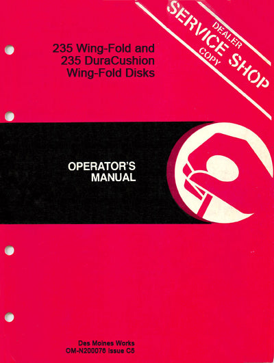 John Deere 235 Disks Manual