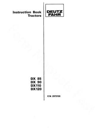 Deutz Fahr DX85, DX90, DX110, and DX120 Tractor Manual