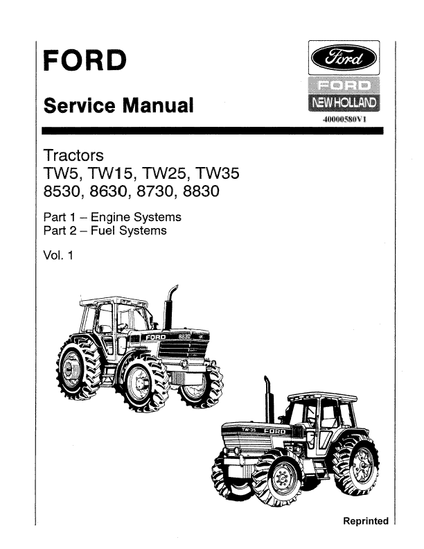 Ford TW-5, TW-15, TW-25, and TW-35 Tractors - COMPLETE Service Manual