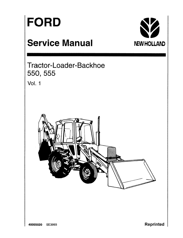 Ford 550 and 555 Tractor-Loader-Backhoe - COMPLETE Service Manual