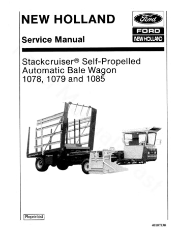 New Holland 1078, 1079, 1085 Bale Wagon - Service Manual