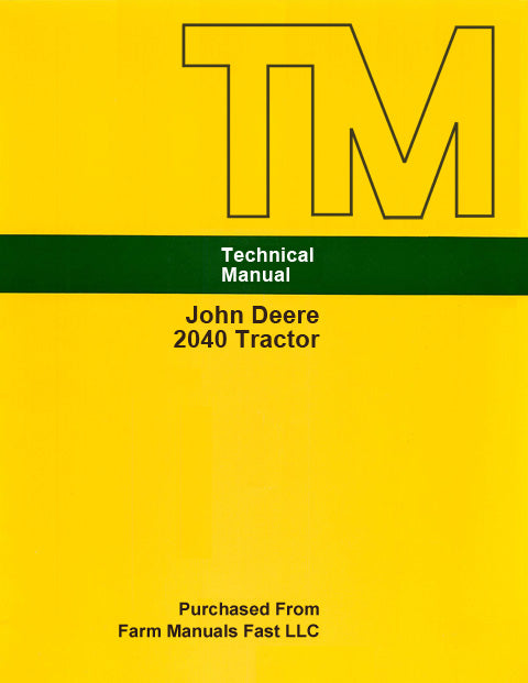 John Deere 2040 Tractor - COMPLETE Service Manual