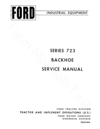 Ford 712, 720, 723, 724 and 725 Backhoe Manual