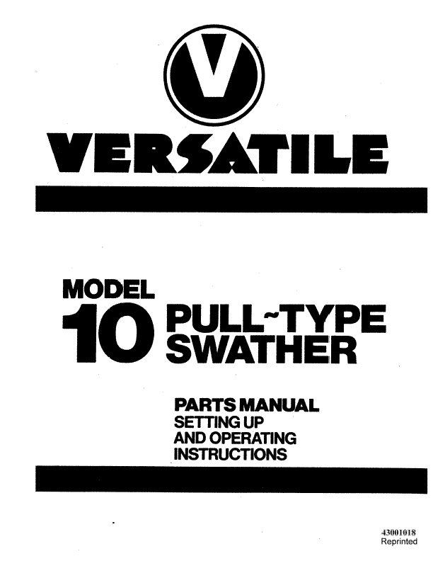 Versatile 10 Swather Manual