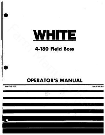 Activate-In-April-White 4-180 Tractor Manual