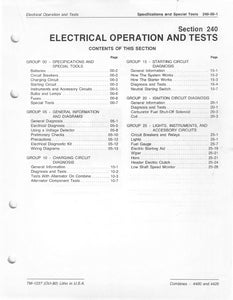 John Deere 4400 and 4420 Combine "Electrical Operation and Tests" - Technical Manual