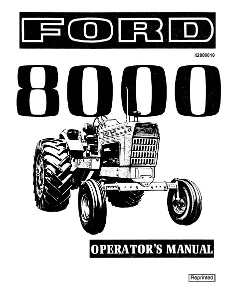 Ford 8000 Tractor Manual