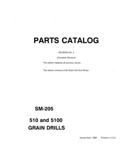 International 510 Grain Drill - Parts Catalog