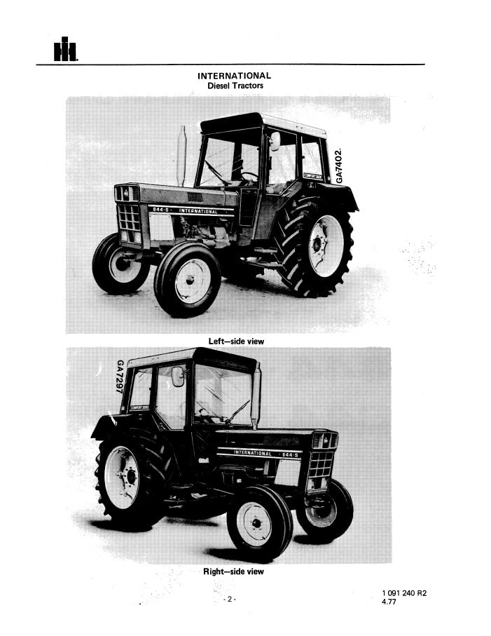 International 644, 744, 844, and 844S Diesel Tractors Manual