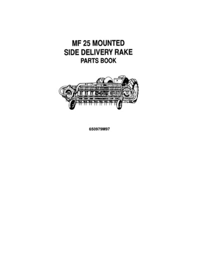 Massey Ferguson 25 Rake - Parts Catalog | Farm Manuals Fast