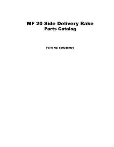 Massey Ferguson 20 Rake - Parts Catalog