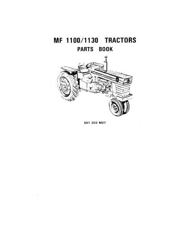 Massey Ferguson 1100 and 1130 Tractor - Parts Catalog