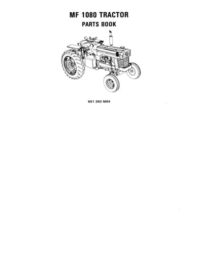 Massey Ferguson 1080 Tractor - Parts Catalog