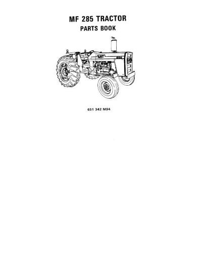 Massey Ferguson 285 Tractor - Parts Catalog