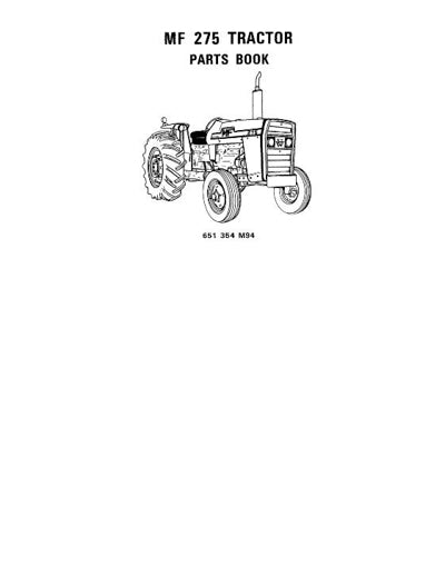 Massey Ferguson 275 Tractor - Parts Catalog