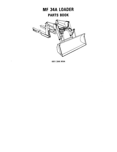 Massey Ferguson 34A Industrial Loader - Parts Manual