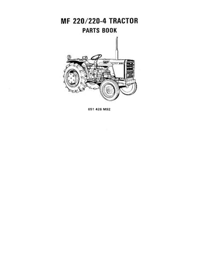 Massey Ferguson 220 and 220-4 Tractor - Parts Catalog