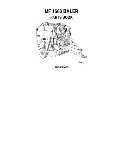 Massey Ferguson 1560 Round Baler - Parts Catalog