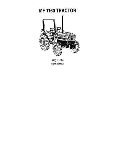 Massey Ferguson 1160 Tractor - Parts Catalog