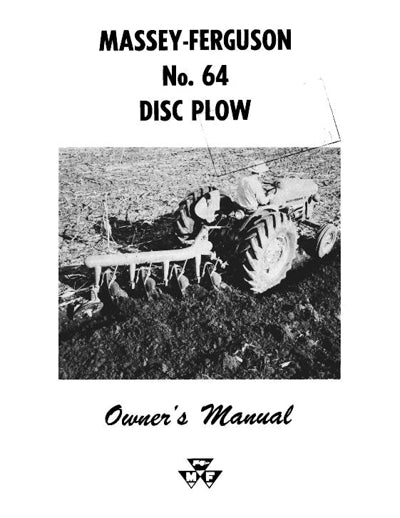 Massey Ferguson 64 Disc Plow Manual