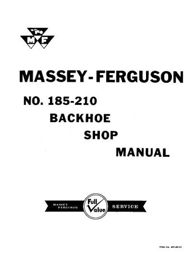 Massey Ferguson 185 and 210 Backhoe - Service Manual