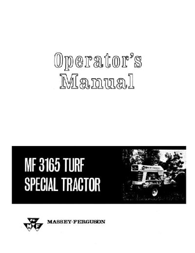 Massey Ferguson 3165 Industrial Tractor Manual