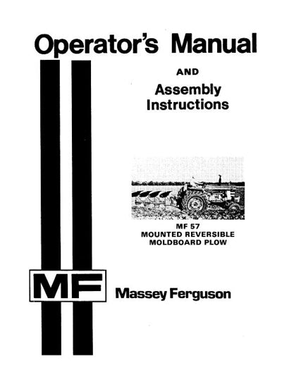 Massey Ferguson 57 Moldboard Plow Manual