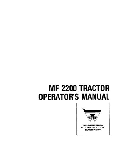 Massey Ferguson 2200 Industrial Tractor Manual