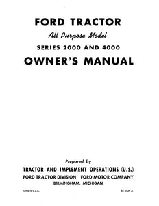 Ford 2000 and 4000 Series (1962-1964) Tractors Manual