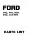 Ford 700, 740, 900, 950, and 960 Tractor - Parts Catalog