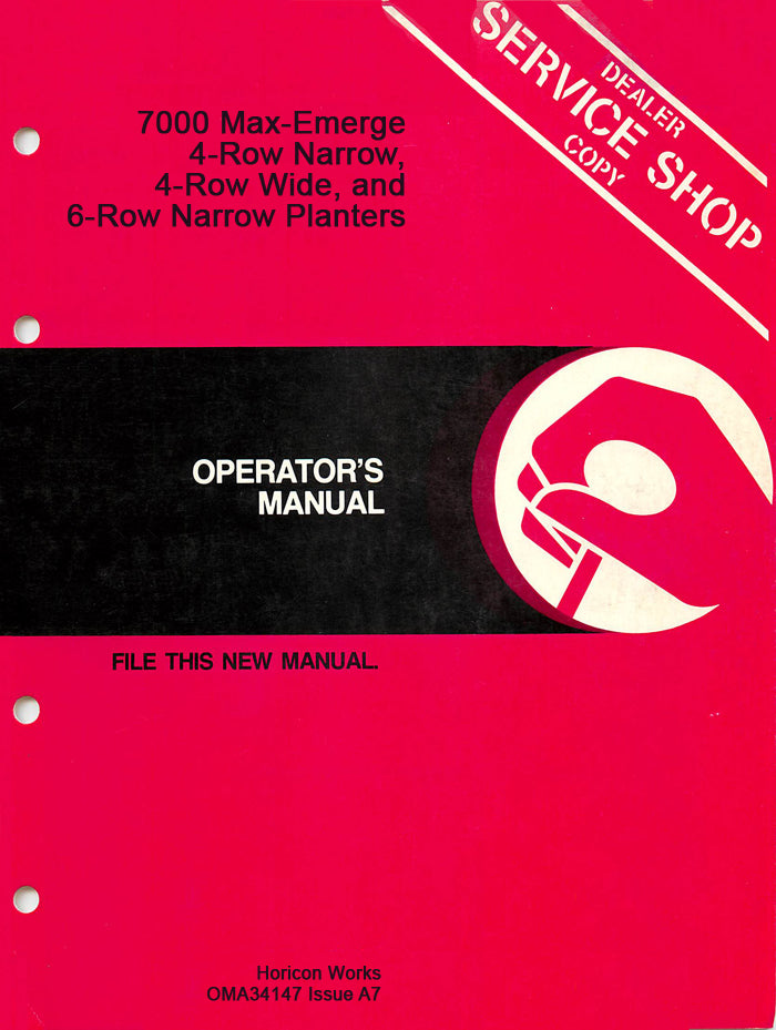 John Deere 7000 4RN, 4RW, and 6RN Planter Manual