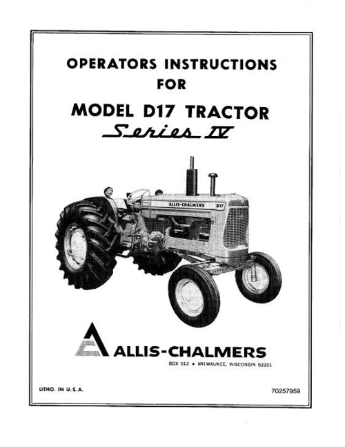 Allis-Chalmers D17 Series IV Tractor Manual
