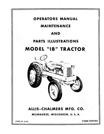 Activate-In-April-Allis-Chalmers IB Tractor Manual