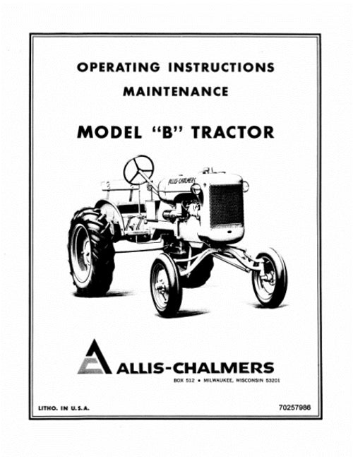 Allis-Chalmers B Tractor Manual