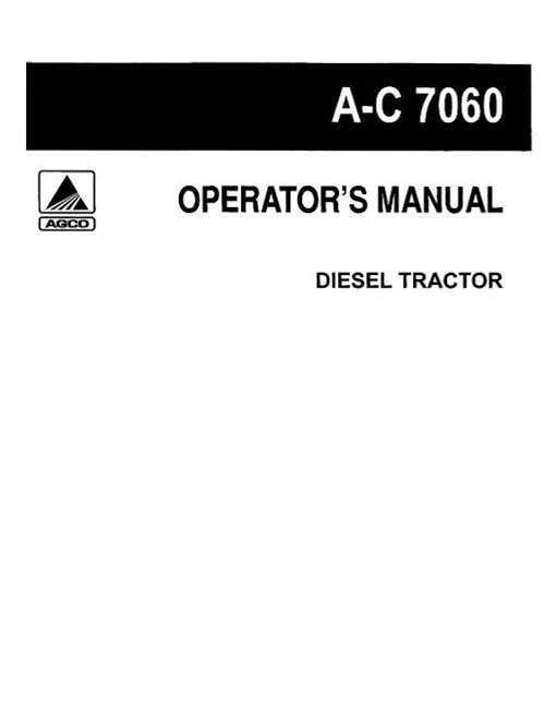 Allis-Chalmers 7060 Tractor Manual