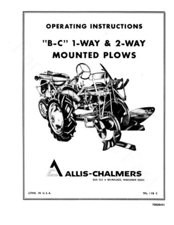 Allis-Chalmers B and C  Plow Manual