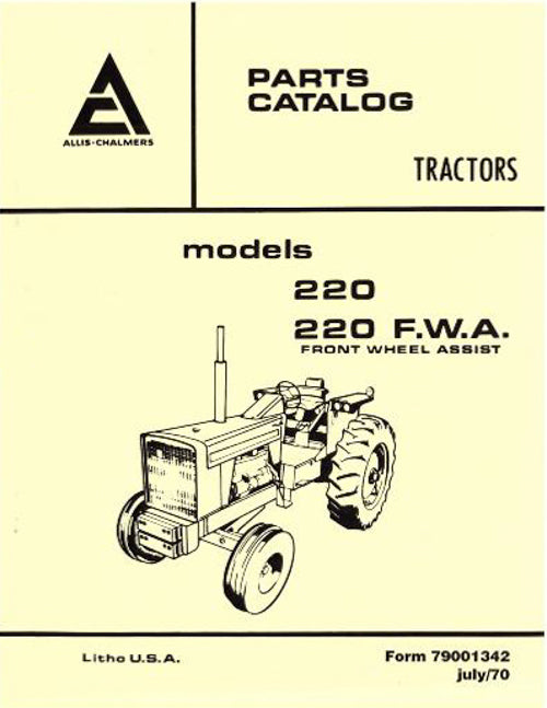 Allis-Chalmers 220 Tractors  - Parts Manual