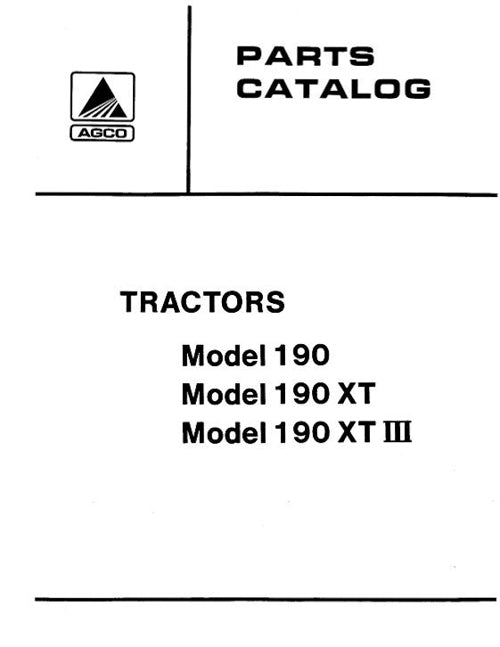 Allis-Chalmers 190 and 190XT Tractors  - Parts Manual