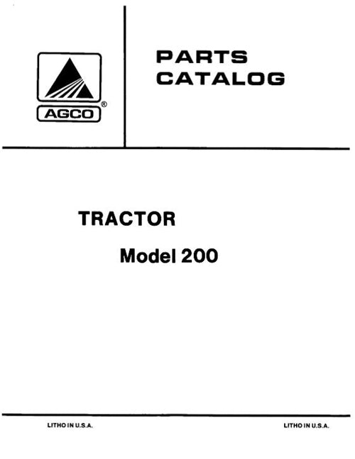 Allis-Chalmers 200 Tractors  - Parts Manual