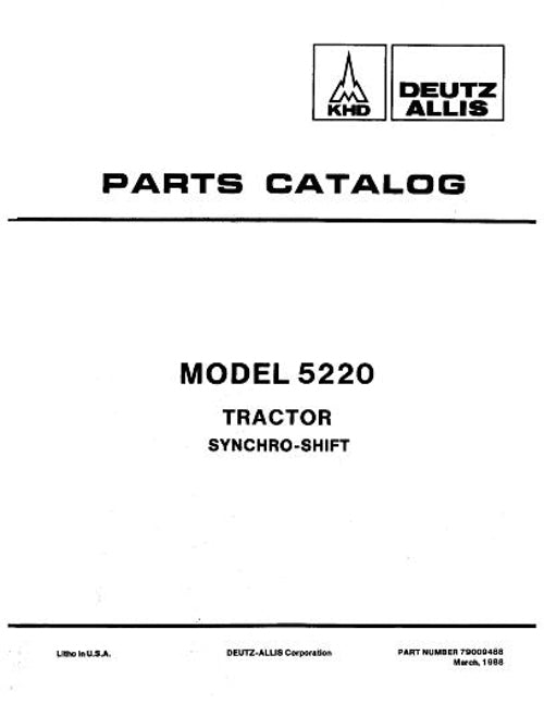 Deutz Allis 5220 Tractor - Parts Catalog
