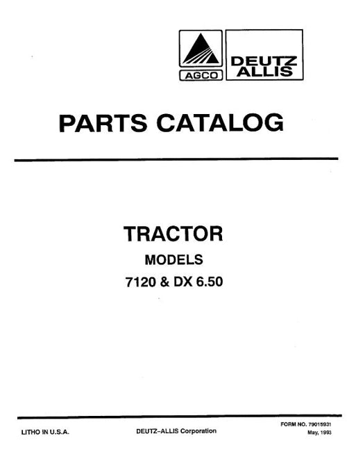 Activate-In-April-Deutz Allis 7120 and DX6.50 Tractor - Parts Catalog