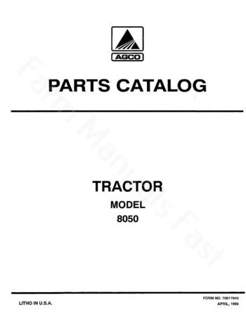 Allis-Chalmers 8050 Tractors  - Parts Manual