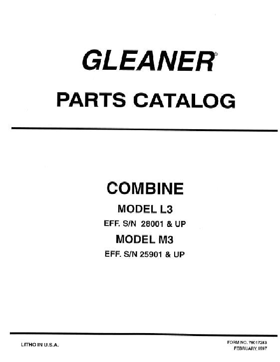 Activate-In-April-Gleaner L3 and M3 Combine - Parts Catalog