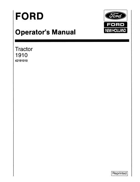 Ford 1910 Tractor Manual