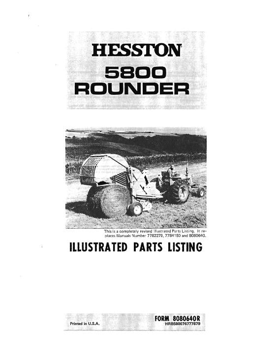 Hesston 5800 Round Baler - Parts Catalog